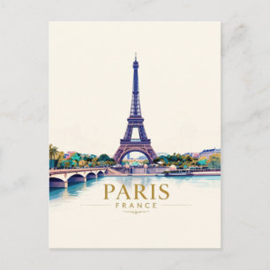 Romantische Pariser Landschaftsszene 🗼 Postkarte