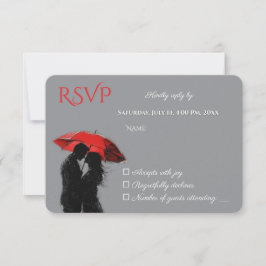Romantische Pariser Liebe Silhouette RSVP Karte