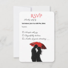 Romantische Pariser Liebe Silhouette RSVP Karte