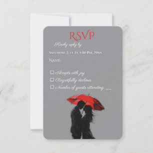Romantische Pariser Liebe Silhouette RSVP Karte