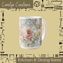 Romantische Pastel Florals Blues Kaffeetasse