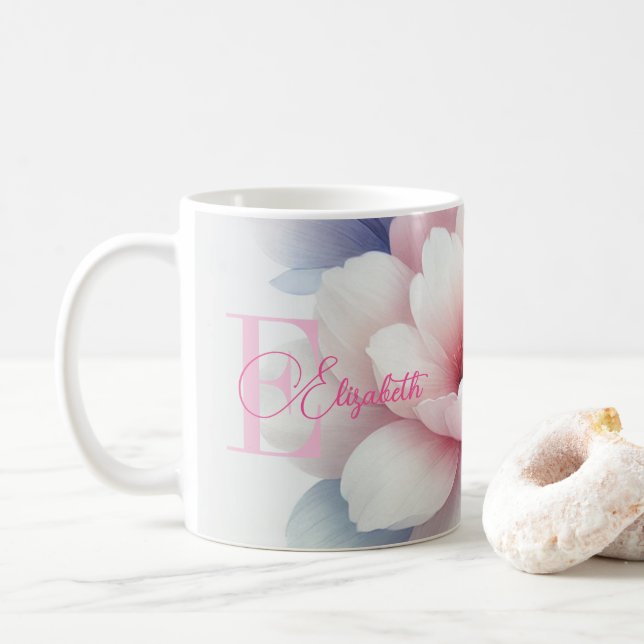 Romantische Pastel - personalisierte Umarmung - Cu Kaffeetasse (Mit Donut)