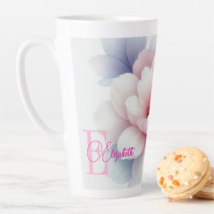 Romantische Pastel Pink Personalisierte Latte Tass Milchtasse