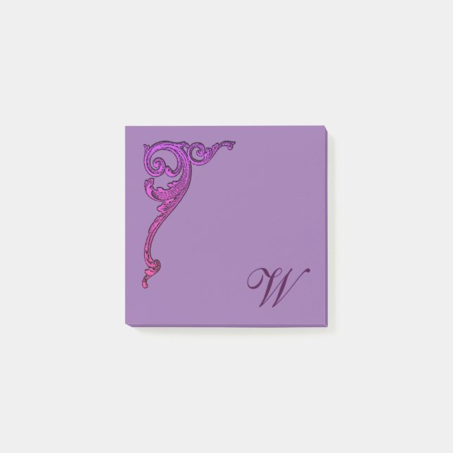 Romantische Pastel Steampunk Goth Mit Monogramm Post-it Klebezettel (Vorderseite)