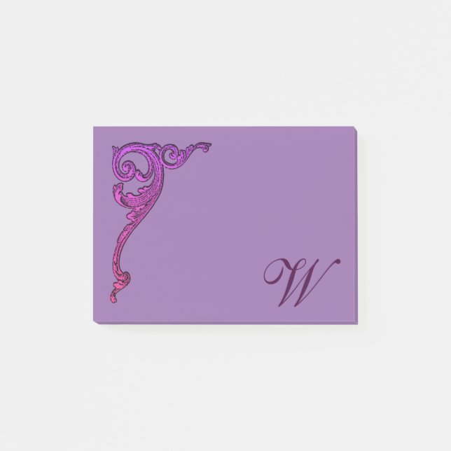 Romantische Pastel Steampunk Goth Mit Monogramm Post-it Klebezettel (Vorderseite)