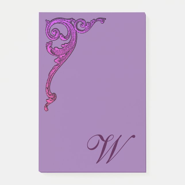 Romantische Pastel Steampunk Goth Mit Monogramm Post-it Klebezettel (Vorderseite)
