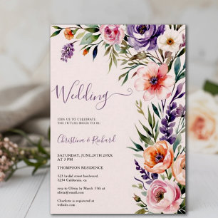 Romantische Pastel-Wildblume Frühjahrssonne Einladung