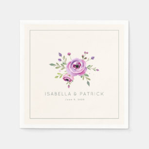Romantische Pastell-Aquarell-Rosen Serviette
