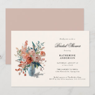 Romantische Pastell-Blume Bouquet Brautparty Einladung