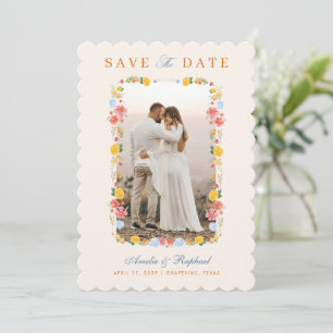 Romantische Pastell-Blumen-Foto-Garten-Hochzeit im Save The Date