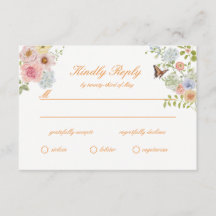 Romantische Pastell-Blumen-Hochzeits-RSVP-Karte