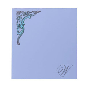 Romantische Pastell-Steampunk-Goth-Monogramm  Notizblock