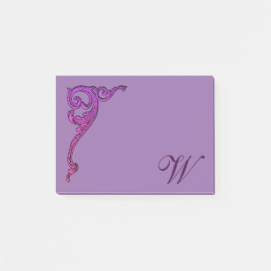 Romantische Pastell-Steampunk-Goth-Monogramm Post-it Klebezettel