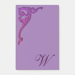 Romantische Pastell-Steampunk-Goth-Monogramm Post-it Klebezettel