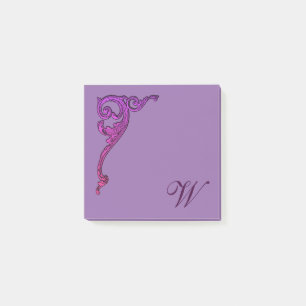 Romantische Pastell-Steampunk-Gotik Monogramm Post-it Klebezettel