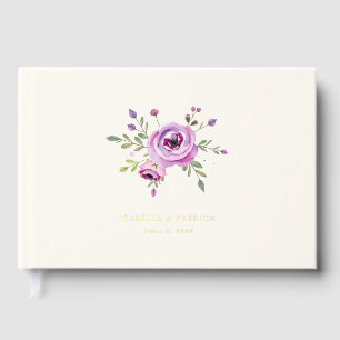 Romantische Pastell-Wasserfarben-Blumen Gästebuch