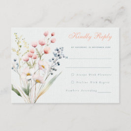 Romantische Pastellblütenkarte RSVP Begleitkarte