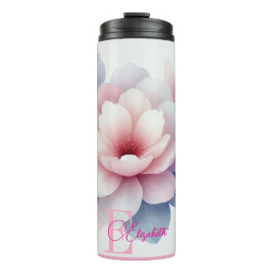 Romantische Pastellfarben Pink Personalisiert Thermosbecher