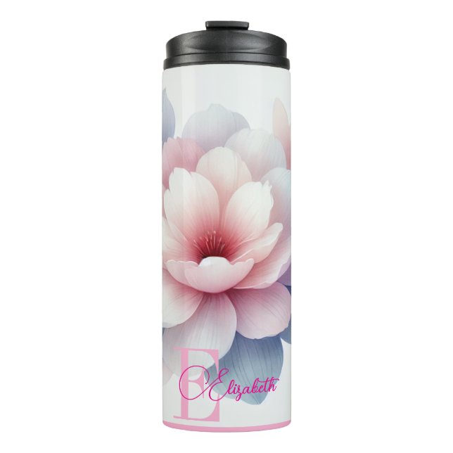 Romantische Pastellfarben Pink Personalisiert Thermosbecher (Vorderseite)