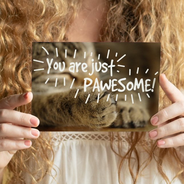 Romantische Pawesome Cat Valentines Postkarte (Perfect valentines day card for awesome friends. )