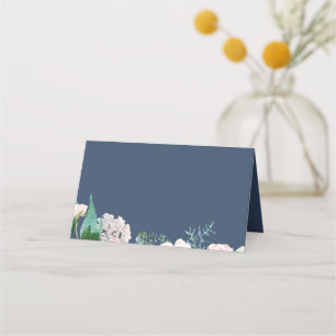 Romantische Peonies Blue Buffet Food Label Cards Platzkarte