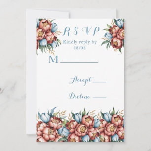 Romantische Peonies & Tulips Hochzeiten von RSVP-K Einladung