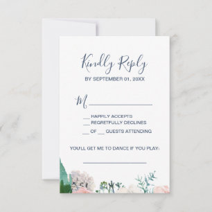 Romantische Peony Blume Blue Song Request RSVP Car