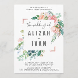 Romantische Peony-Blume Einladung