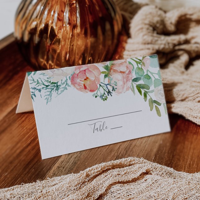 Romantische Peony-Blume Hochzeit Platzkarte (Von Creator hochgeladen)