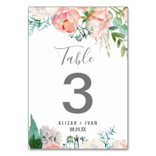 Romantische Peony Blume Tischnummer