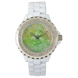 Romantische Perlen Grüne eWatch Armbanduhr