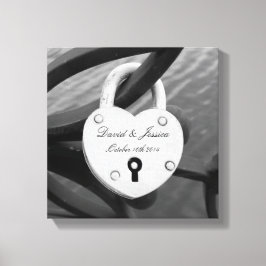 Romantische personalisierte Liebe Schloss Foto Lei Leinwanddruck