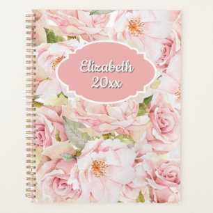 Romantische personalisierte rosa Rose Planer