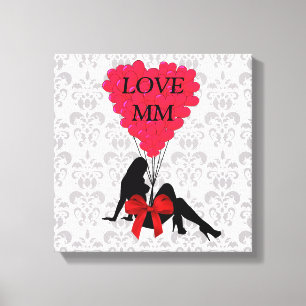 Romantische personalisierte Valentine Leinwanddruck