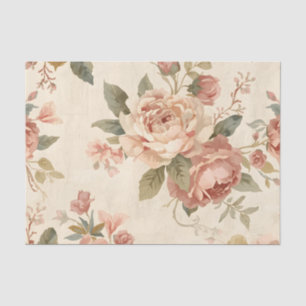 Romantische Pfingstrose & Rose Alter Garten Seidenpapier