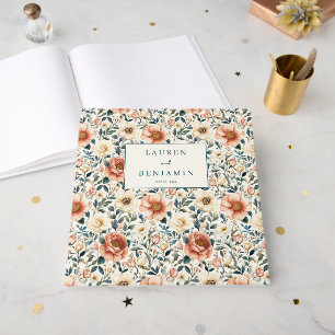 Romantische Pfirsich-Blumen Gästebuch