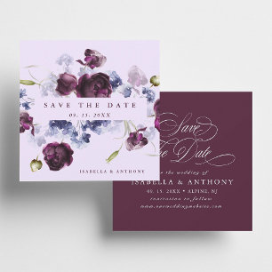 Romantische Pflaumenhochzeit Lila & Indigoflora Save The Date