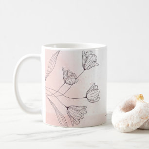 Romantische Pink Aquarell Blumencoffee Tasse - Ges