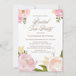 Romantische Pink Blume Bridal Teezeremonie Party Einladung