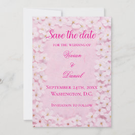 Romantische Pink Cherry Blossom Hochzeit retten da Save The Date