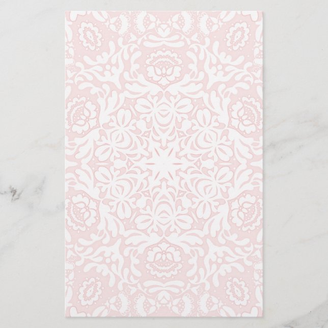 Romantische Pink Lace Floral Stationierung Briefpapier (Vorderseite)