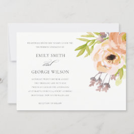 ROMANTISCHE PINK PEACH BLUSH ELEGANT BLUMENFLUSSBR EINLADUNG