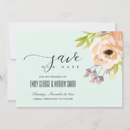 ROMANTISCHE PINK PEACH BLUSH LILA SKLAU BLUE FLORA SAVE THE DATE
