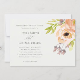 ROMANTISCHE PINK PEACH BLUSH OFF WHITE BLLORAL WED EINLADUNG