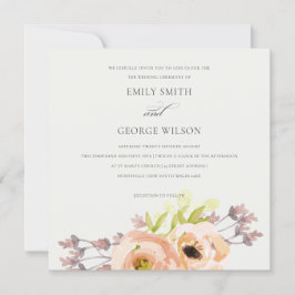 ROMANTISCHE PINK PEACH BLUSH OFF WHITE BLLORAL WED EINLADUNG