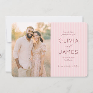 Romantische Pinke Elegante Foto Save The Date