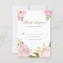 Romantische pinkfarbene Blume Hochzeit-RSVP-Karte RSVP Karte