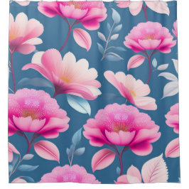 ROMANTISCHE PINKFLORALLKUPPEN DUSCHVORHANG