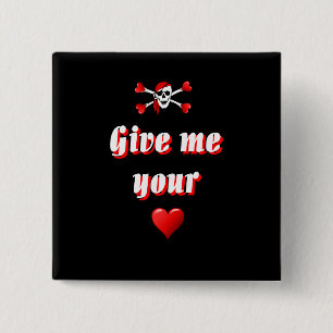 Romantische Piraten und Vaentine Liebe Herz Button
