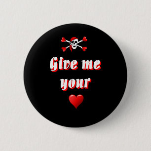 Romantische Piraten und Vaentine Liebe Herz Button